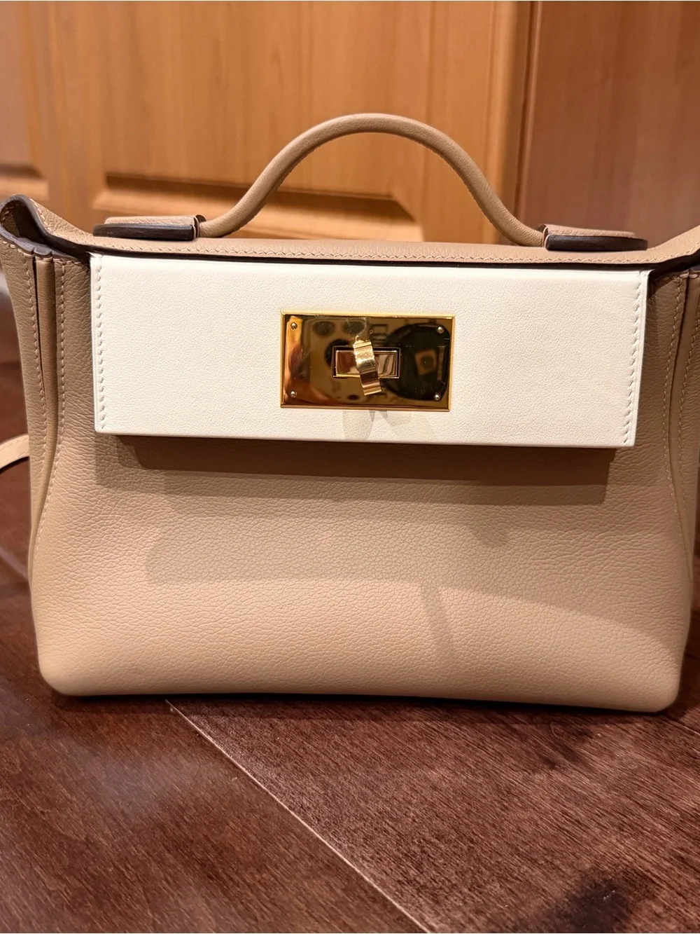 Designer Inspired 2424 Bag in Biscuit color
